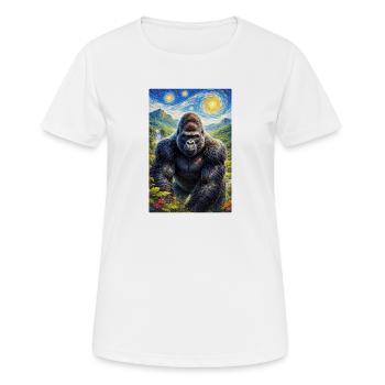 Gorille dans la jungle de la nuit étoilée - T-shirt respirant Femme - blanc - Devant - AI Model Female 172 dark (172cm)
