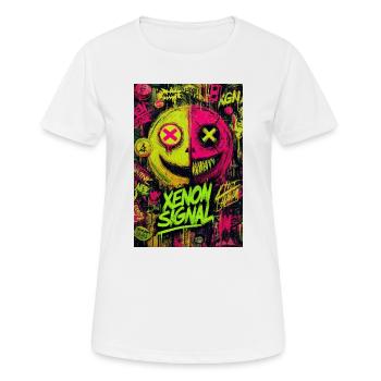 Xenon-Signal-Graffiti - Frauen T-Shirt atmungsaktiv - Weiß - Vorne - AI Model Female 172 dark (172cm)