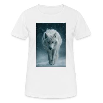 Arctic Wolf in Snowfall - Women's Breathable T-Shirt - white - Front - AI Model Female 172 dark (172cm)