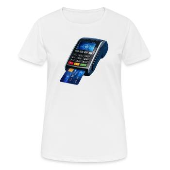 Conception de terminaux de paiement sans contact - T-shirt respirant Femme - blanc - Devant - AI Model Female 172 dark (172cm)