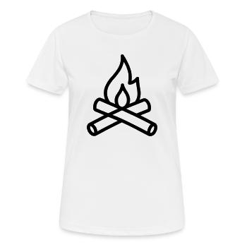 feu de camp - T-shirt respirant Femme - blanc - Devant - AI Model Female 172 dark (172cm)