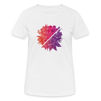 Blumen & Regenbogen-Diagonale - Frauen T-Shirt atmungsaktiv - Weiß - Vorne - AI Model Female 172 dark (172cm)