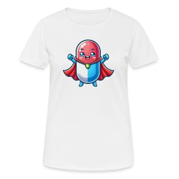 Helden Pille Superheld Medizin Tabletten Held - Frauen T-Shirt atmungsaktiv - Weiß - Vorne - AI Model Female 172 dark (172cm)