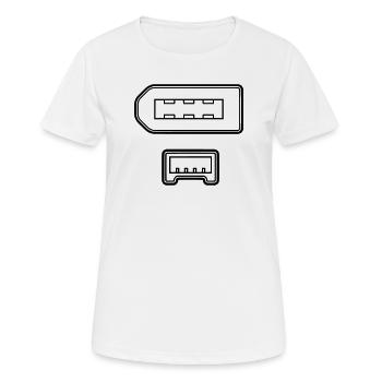 Connecteur fil de feu - T-shirt respirant Femme - blanc - Devant - AI Model Female 172 dark (172cm)
