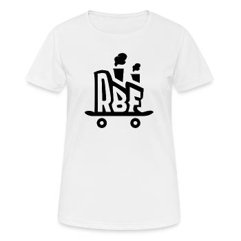 Rollbrett Fabrik Logo schwarz - Frauen T-Shirt atmungsaktiv - Weiß - Vorne - AI Model Female 172 dark (172cm)