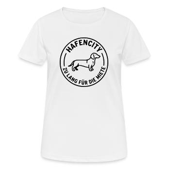 Hafen City Dackel Hamburg HH - Frauen T-Shirt atmungsaktiv - Weiß - Vorne - AI Model Female 172 dark (172cm)