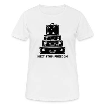 Voyage de la Liberté dans la Pile de Valses - T-shirt respirant Femme - blanc - Devant - AI Model Female 172 dark (172cm)