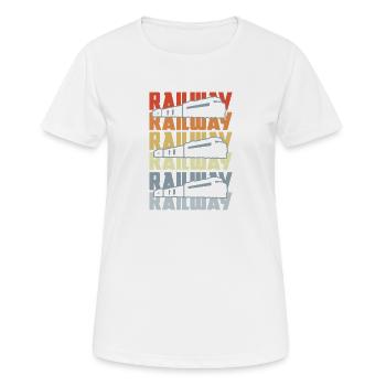Vintage Eisenbahn - Frauen T-Shirt atmungsaktiv - Weiß - Vorne - AI Model Female 172 dark (172cm)