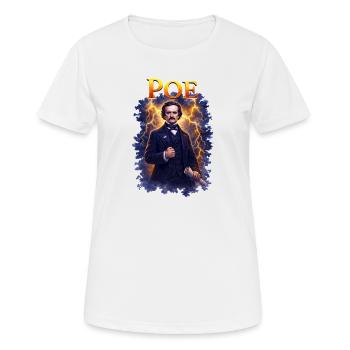 Edgar Allan Poe Porträt - Frauen T-Shirt atmungsaktiv - Weiß - Vorne - AI Model Female 172 dark (172cm)