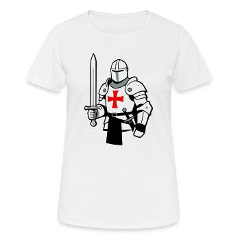 Ritter - Frauen T-Shirt atmungsaktiv - Weiß - Vorne - AI Model Female 172 dark (172cm)