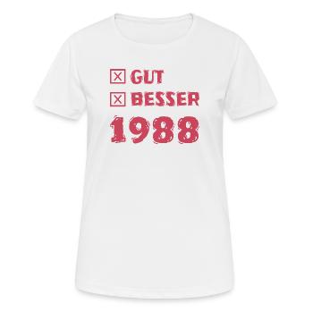Besser 1988 - Frauen T-Shirt atmungsaktiv - Weiß - Vorne - AI Model Female 172 dark (172cm)