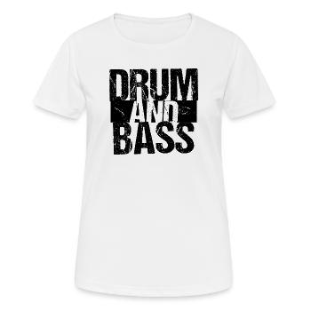 Drum and Bass bold logo design - Women's Breathable T-Shirt - white - Front - AI Model Female 172 dark (172cm)