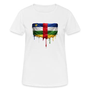 Palette de dépose de drapeau de la République centrafricaine - T-shirt respirant Femme - blanc - Devant - AI Model Female 172 dark (172cm)