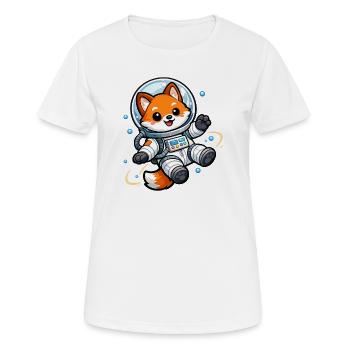 Le Renard de l’Espace en combinaison spatiale - T-shirt respirant Femme - blanc - Devant - AI Model Female 172 dark (172cm)