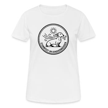 Sturmfest Dackel Badge - Frauen T-Shirt atmungsaktiv - Weiß - Vorne - AI Model Female 172 dark (172cm)