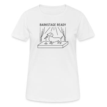Barkstage Ready Dackel Hund Bühne Festival - Frauen T-Shirt atmungsaktiv - Weiß - Vorne - AI Model Female 172 dark (172cm)