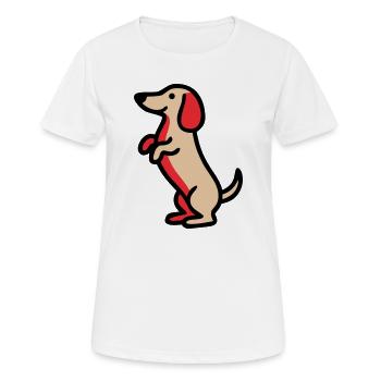 Petit teckel Mec Comic - T-shirt respirant Femme - blanc - Devant - AI Model Female 172 dark (172cm)