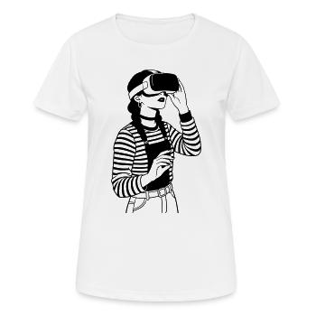 VR Gamer - Frauen T-Shirt atmungsaktiv - Weiß - Vorne - AI Model Female 172 dark (172cm)