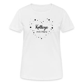 Kollege mit Herz - Frauen T-Shirt atmungsaktiv - Weiß - Vorne - AI Model Female 172 dark (172cm)