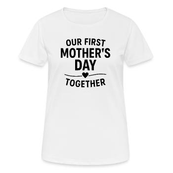 First Mother's Day Mom Baby Gift Idea Family - Women's Breathable T-Shirt - white - Front - AI Model Female 172 dark (172cm)