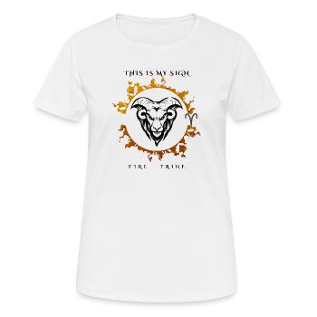 Mon signe Bélier - T-shirt respirant Femme - blanc - Devant - AI Model Female 172 dark (172cm)