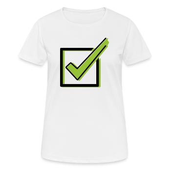 Häkchen Checkliste Box Comic - Frauen T-Shirt atmungsaktiv - Weiß - Vorne - AI Model Female 172 dark (172cm)
