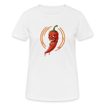 Inferno Chili Dämon - Frauen T-Shirt atmungsaktiv - Weiß - Vorne - AI Model Female 172 dark (172cm)