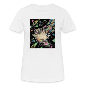 Carlin Épais de l’Espace - T-shirt respirant Femme - blanc - Devant - AI Model Female 172 dark (172cm)