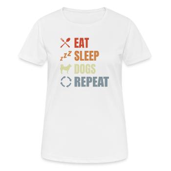 Hundebesitzer Routine - Frauen T-Shirt atmungsaktiv - Weiß - Vorne - AI Model Female 172 dark (172cm)