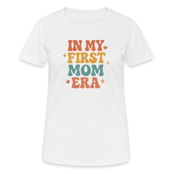 First Mother's Day Mom Gift Idea Family Groovy - Women's Breathable T-Shirt - white - Front - AI Model Female 172 dark (172cm)