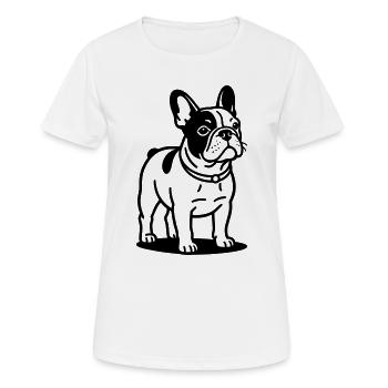 Bouledogue français - T-shirt respirant Femme - blanc - Devant - AI Model Female 172 dark (172cm)