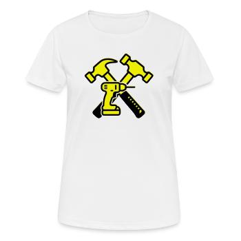 Marteaux perceuses à outils jaunes - T-shirt respirant Femme - blanc - Devant - AI Model Female 172 dark (172cm)