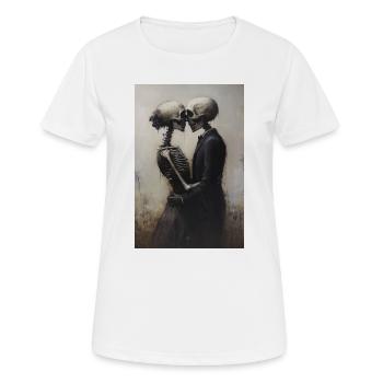 Couple squelette dans le brouillard - T-shirt respirant Femme - blanc - Devant - AI Model Female 172 dark (172cm)