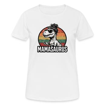 Mamasaurus Mama Mutter Geschenkidee Humor Lustig - Frauen T-Shirt atmungsaktiv - Weiß - Vorne - AI Model Female 172 dark (172cm)