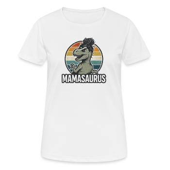 Mamasaurus Mama Mutter Geschenkidee Humor Lustig - Frauen T-Shirt atmungsaktiv - Weiß - Vorne - AI Model Female 172 dark (172cm)