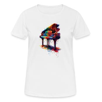 Klavier mit tropfender Farbe - Frauen T-Shirt atmungsaktiv - Weiß - Vorne - AI Model Female 172 dark (172cm)