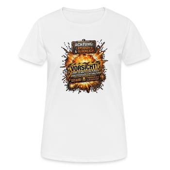 Explosiv Und Glücklich Pyro - Frauen T-Shirt atmungsaktiv - Weiß - Vorne - AI Model Female 172 dark (172cm)