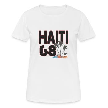 Haiti 68 mit Insel Flair  - Frauen T-Shirt atmungsaktiv - Weiß - Vorne - AI Model Female 172 dark (172cm)
