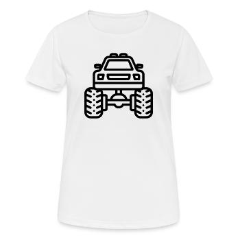Monstertruck - Frauen T-Shirt atmungsaktiv - Weiß - Vorne - AI Model Female 172 dark (172cm)