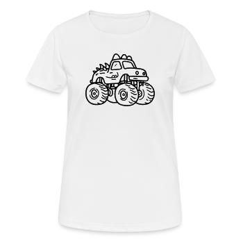 Monstertruck - Frauen T-Shirt atmungsaktiv - Weiß - Vorne - AI Model Female 172 dark (172cm)