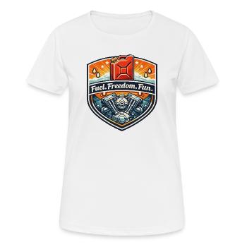Insigne de Liberté de Carburant Fun - T-shirt respirant Femme - blanc - Devant - AI Model Female 172 dark (172cm)