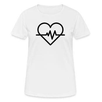rythme cardiaque - T-shirt respirant Femme - blanc - Devant - AI Model Female 172 dark (172cm)