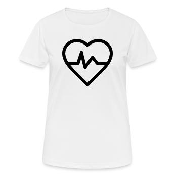 rythme cardiaque - T-shirt respirant Femme - blanc - Devant - AI Model Female 172 dark (172cm)