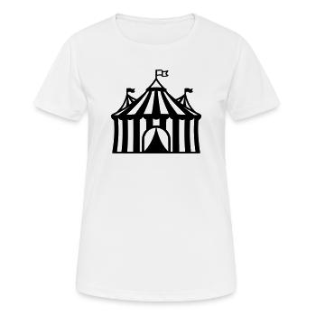 Zirkuszelt Manege Event Logo - Frauen T-Shirt atmungsaktiv - Weiß - Vorne - AI Model Female 172 dark (172cm)