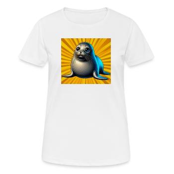 Phoque - T-shirt respirant Femme - blanc - Devant - AI Model Female 172 dark (172cm)