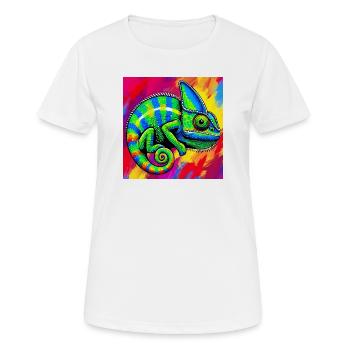 Chamäleon - Frauen T-Shirt atmungsaktiv - Weiß - Vorne - AI Model Female 172 dark (172cm)