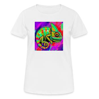Chamäleon - Frauen T-Shirt atmungsaktiv - Weiß - Vorne - AI Model Female 172 dark (172cm)