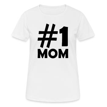 #1 Mom - Women's Breathable T-Shirt - white - Front - AI Model Female 172 dark (172cm)