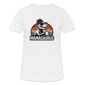 Mamasaurus Mama Mutter Geschenkidee Humor Lustig - Frauen T-Shirt atmungsaktiv - Weiß - Vorne - AI Model Female 172 dark (172cm)