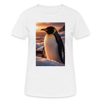 Pinguin im Schein des Sonnenuntergangs - Frauen T-Shirt atmungsaktiv - Weiß - Vorne - AI Model Female 172 dark (172cm)